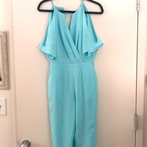 Adelyn Rae Aqua Jumpsuit